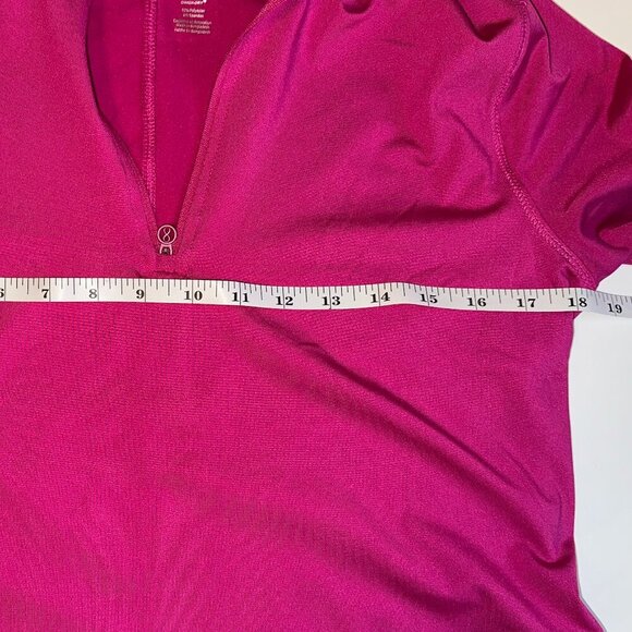 Layer 8 Women’s Quarter Zip Athletic Top Fuchsia Size Medium Moisture-Wicking - Picture 6 of 8